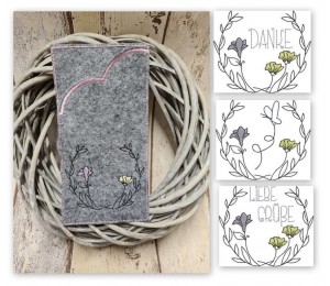 Stickdatei - Doodle Blumenkranz Set